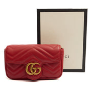 Picture of Gucci Cross Body Marmont Shoulder Flap Bag - Mini in Red, Leather