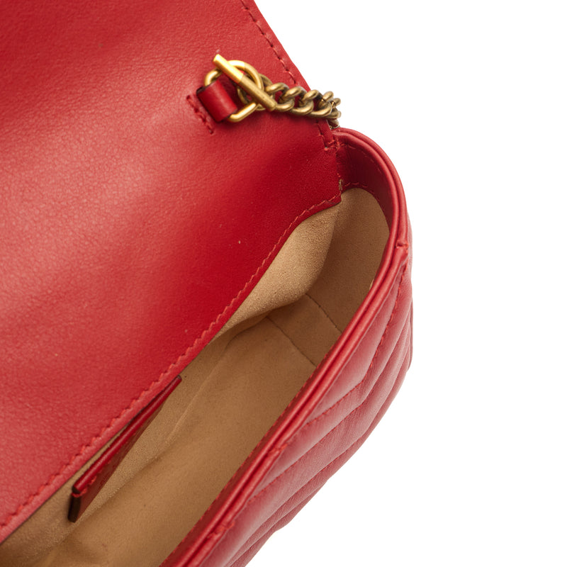 Picture of Gucci Cross Body Marmont Shoulder Flap Bag - Mini in Red, Leather
