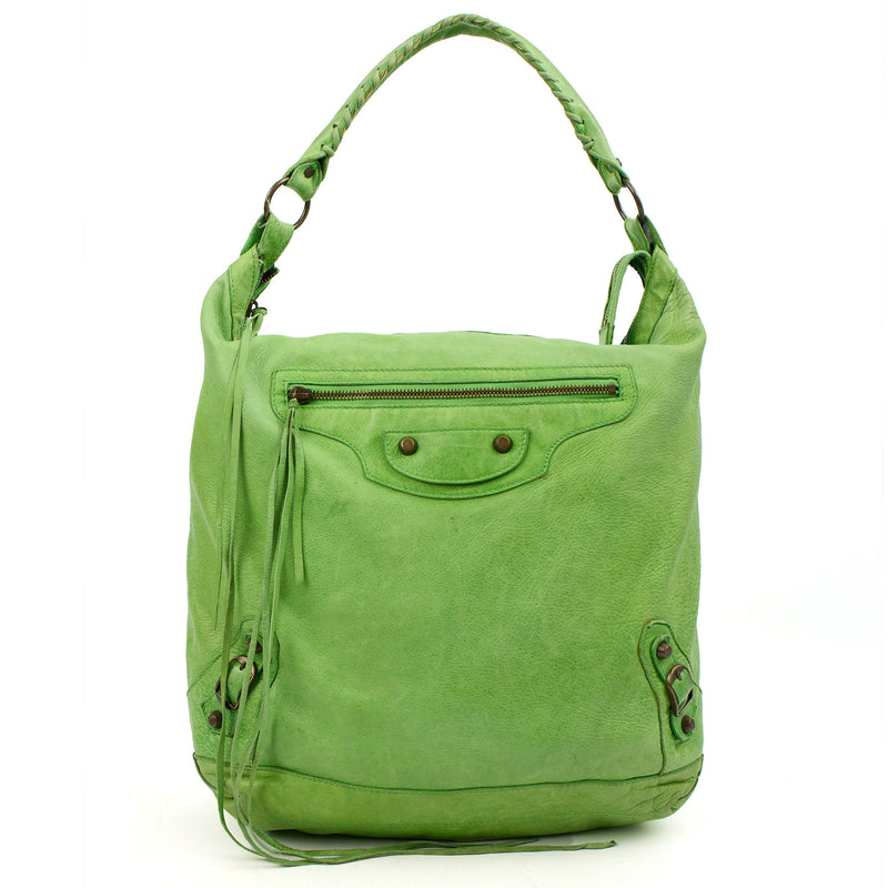 Picture of Balenciaga Shoulder Bag Motocross Giant 21 in Green, Leather