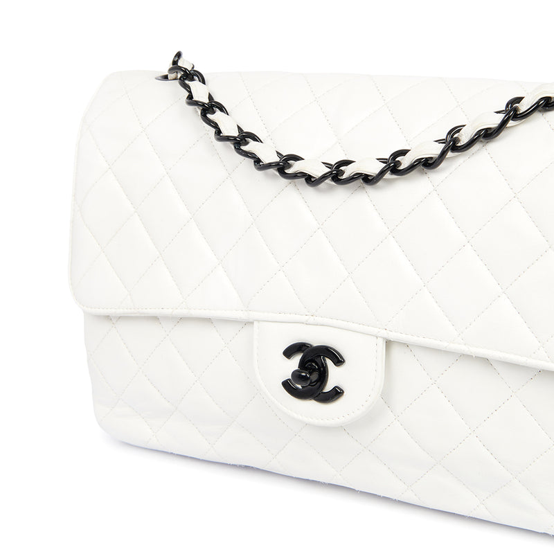 Picture of Chanel Classic Single Flap - Large in White, Leather