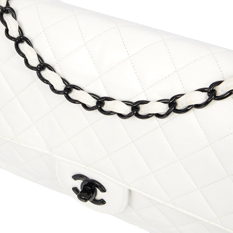 Picture of Chanel Classic Single Flap - Large in White, Leather