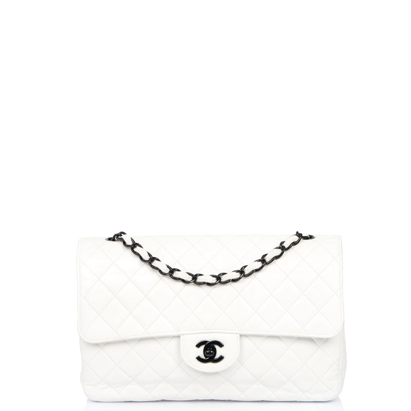 Picture of Chanel Classic Single Flap - Large in White, Leather