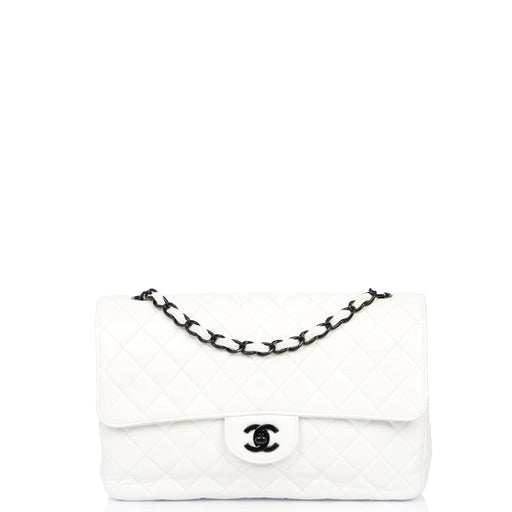 Picture of Chanel Classic Single Flap - Large in White, Leather