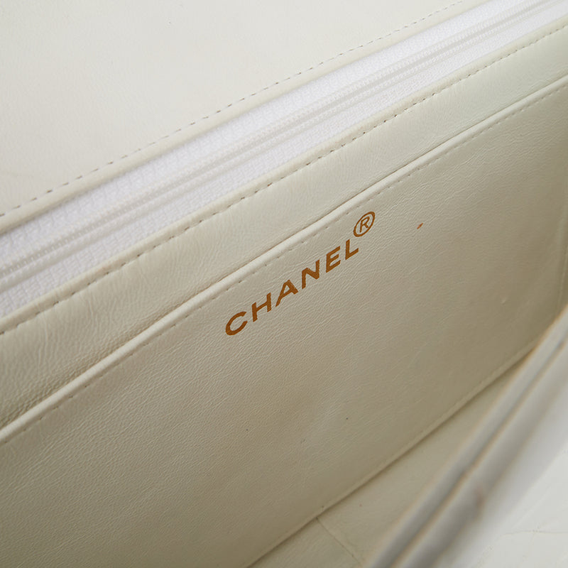 Picture of Chanel Classic Single Flap - Large in White, Leather
