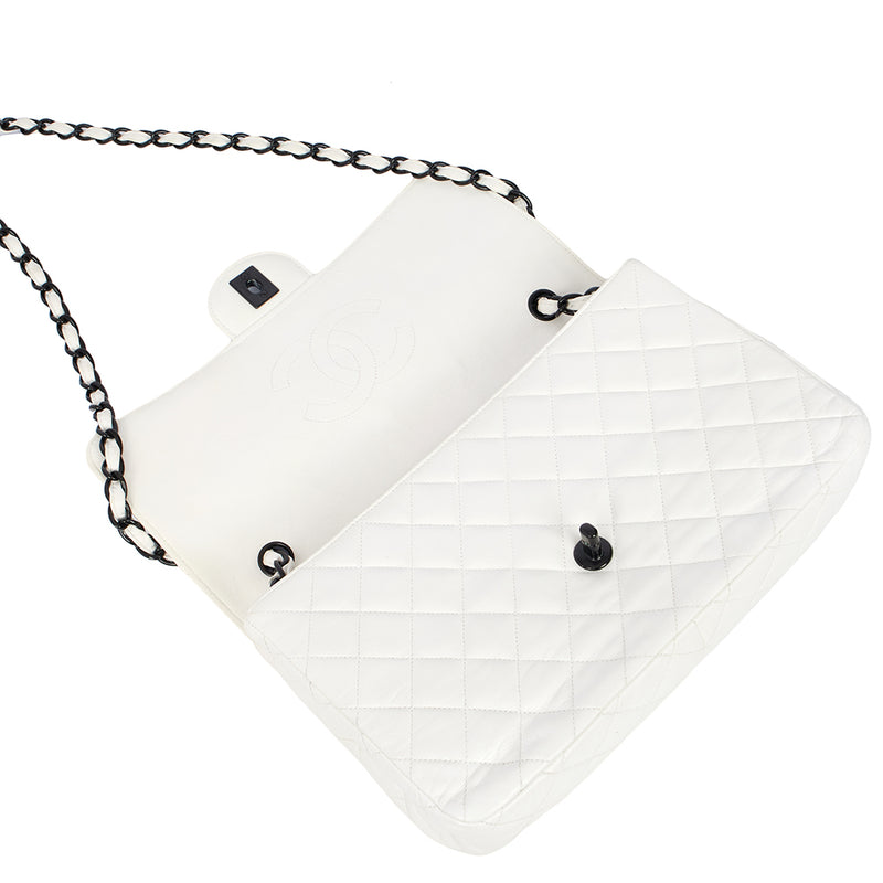 Picture of Chanel Classic Single Flap - Large in White, Leather