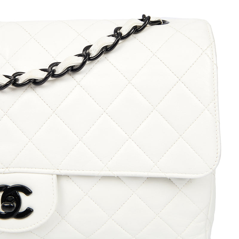 Picture of Chanel Classic Single Flap - Large in White, Leather