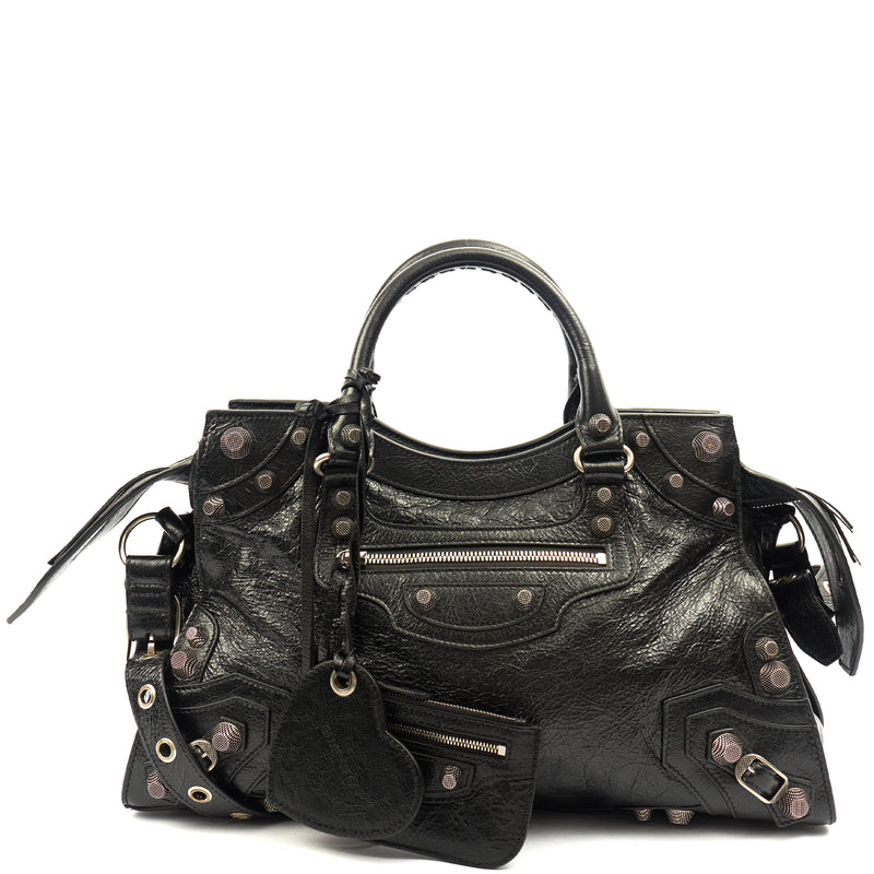 Picture of Balenciaga Tote City Leather in Black, Chevre (Goatskin)