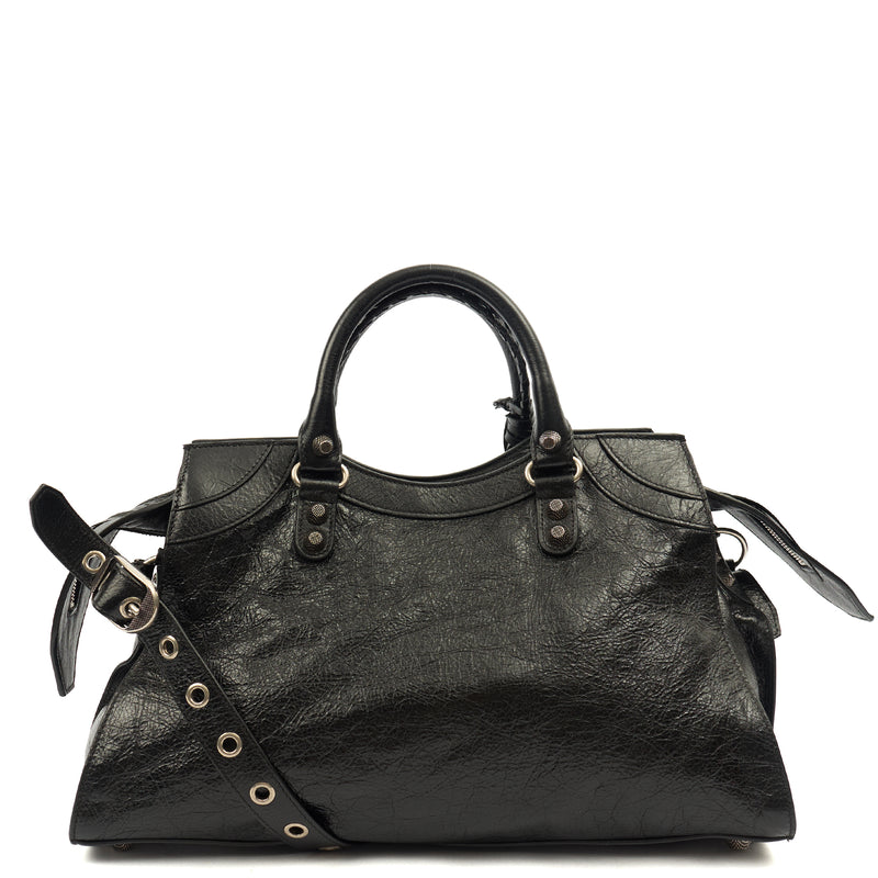 Picture of Balenciaga Tote City Leather in Black, Chevre (Goatskin)