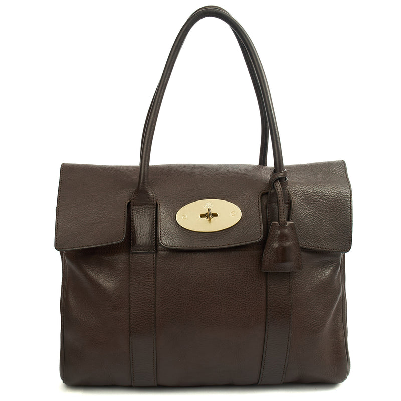 Picture of Mulberry Tote Bayswater Heritage in Chocolate Brown , Leather