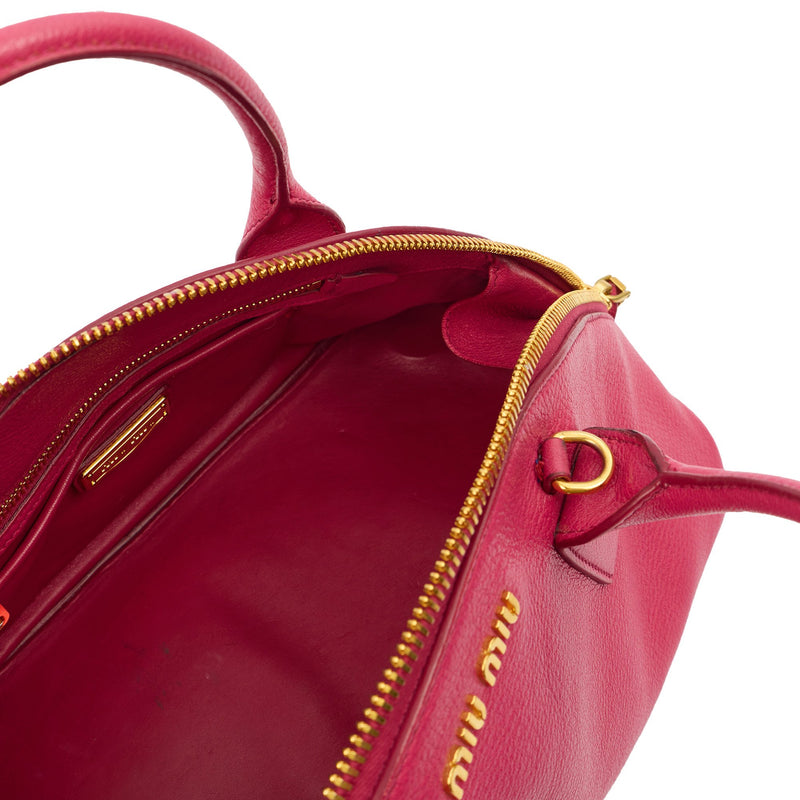 Picture of Miu Miu Shoulder Bag Bowling Bag - Small in Pink, Leather