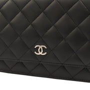 Picture of Chanel Cross Body Wallet on Chain in Black, Lambskin Leather