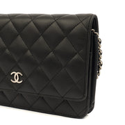 Picture of Chanel Cross Body Wallet on Chain in Black, Lambskin Leather