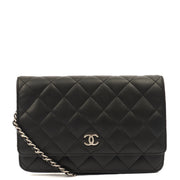 Picture of Chanel Cross Body Wallet on Chain in Black, Lambskin Leather