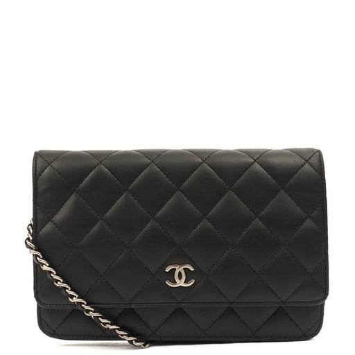 Picture of Chanel Cross Body Wallet on Chain in Black, Lambskin Leather