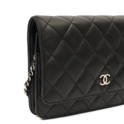Picture of Chanel Cross Body Wallet on Chain in Black, Lambskin Leather