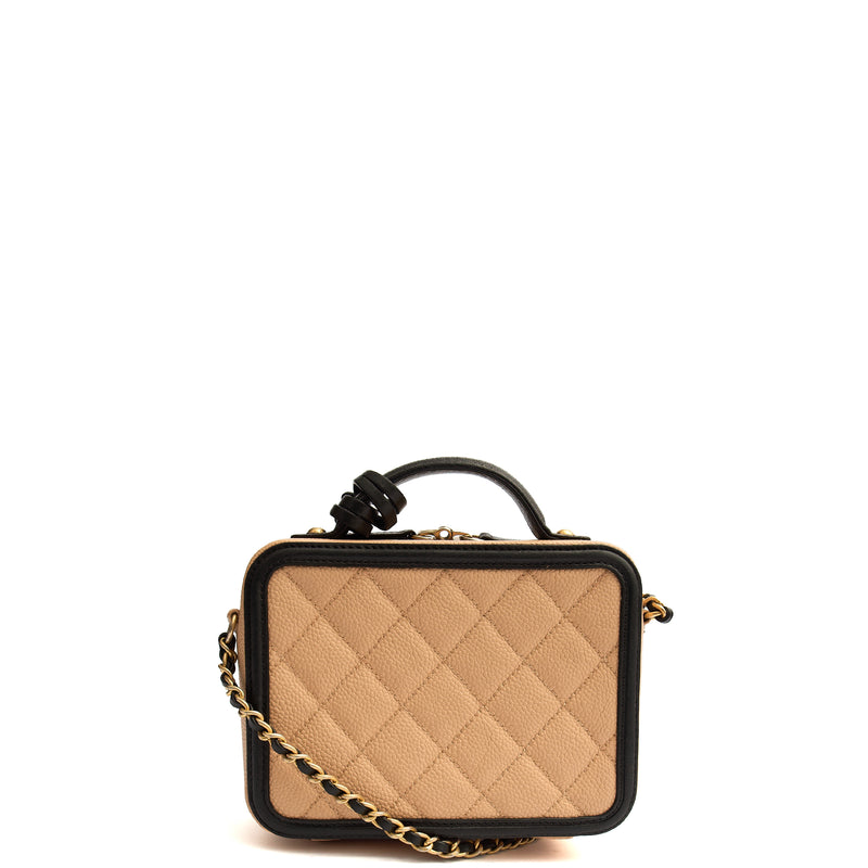 Picture of Chanel Cross Body CC Filigree Vanity Case in Neutral, Caviar Leather