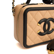 Picture of Chanel Cross Body CC Filigree Vanity Case in Neutral, Caviar Leather