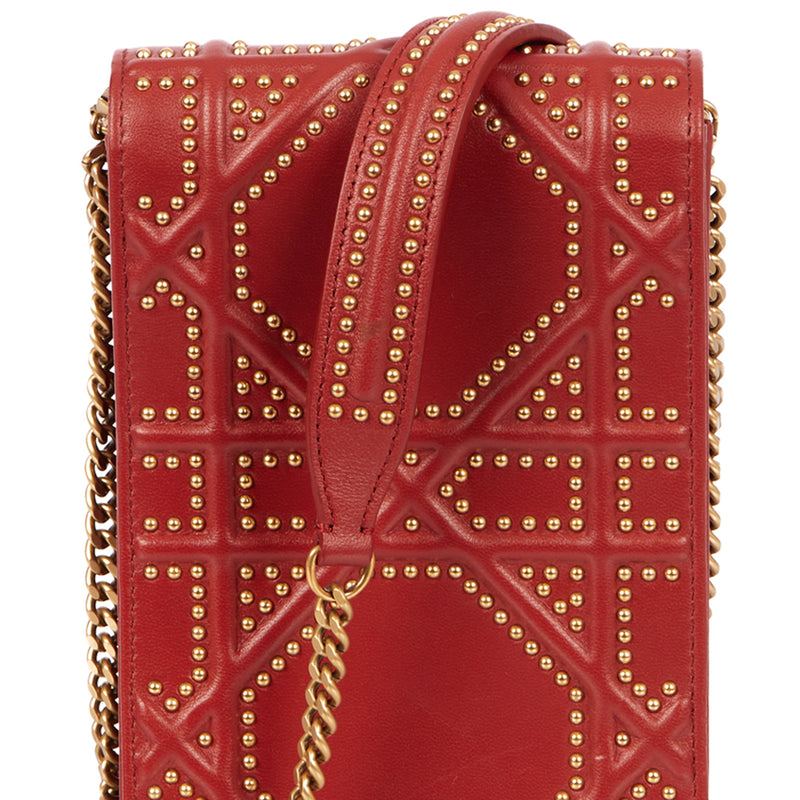 Picture of Christian Dior Diorama Pouch in Red, Calfskin