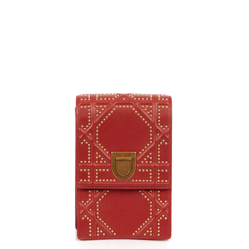 Picture of Christian Dior Diorama Pouch in Red, Calfskin