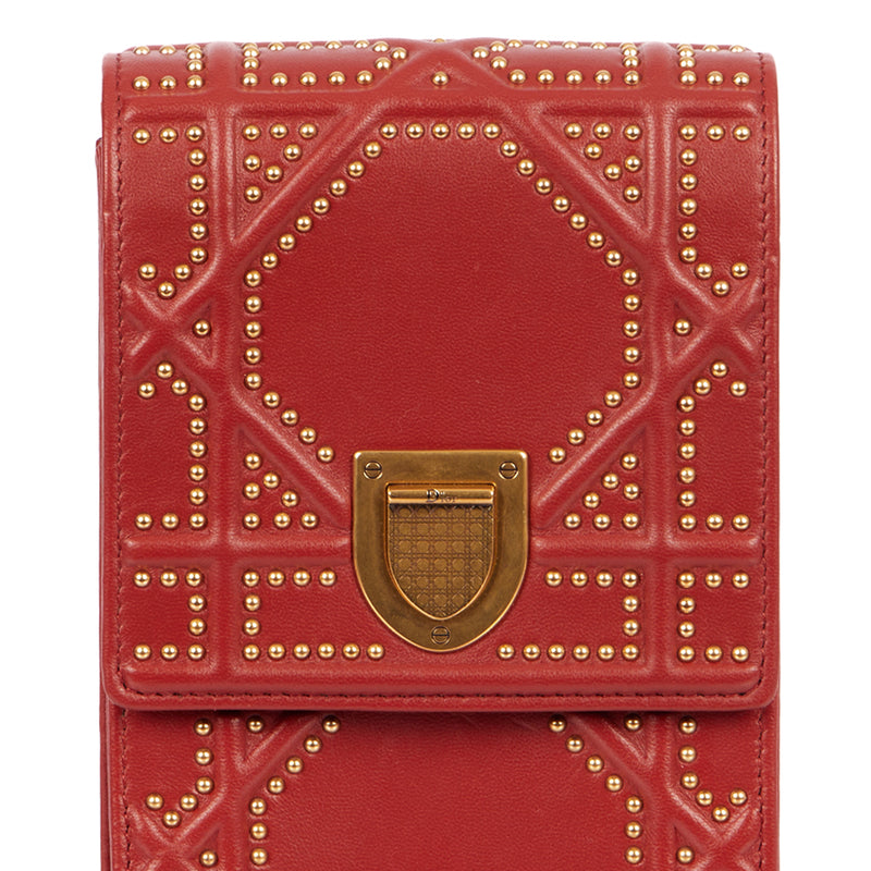 Picture of Christian Dior Diorama Pouch in Red, Calfskin