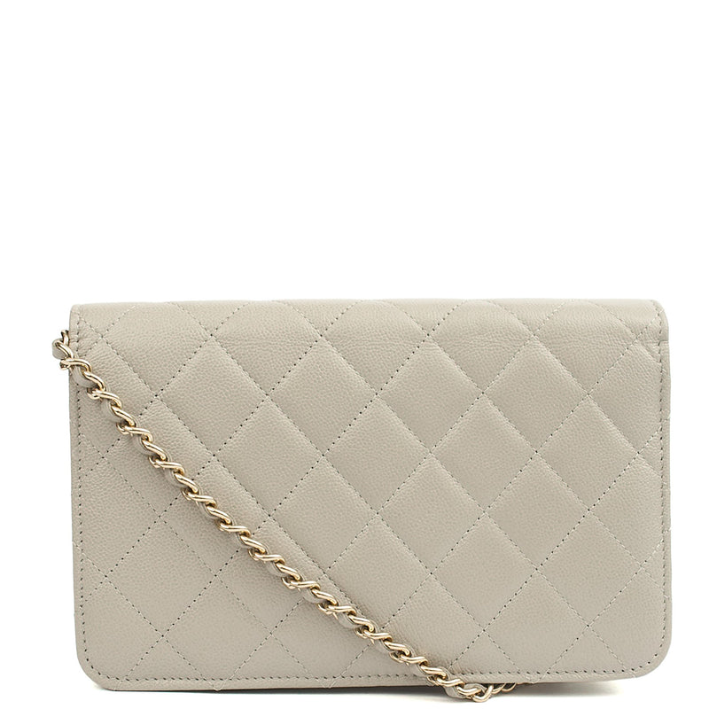 Picture of Chanel Cross Body Wallet on Chain in Grey, Caviar Leather