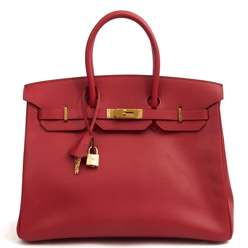 Picture of Hermes Tote Birkin 35 in Rouge Casaque, Epsom Leather