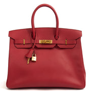 Picture of Hermes Tote Birkin 35 in Rouge Casaque, Epsom Leather