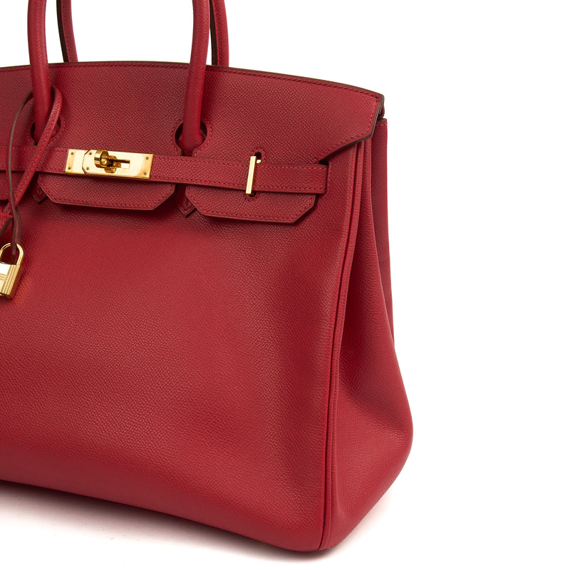 Picture of Hermes Tote Birkin 35 in Rouge Casaque, Epsom Leather