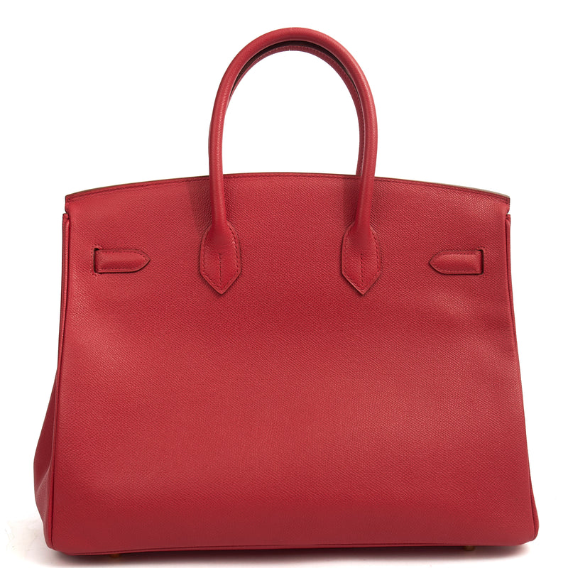 Picture of Hermes Tote Birkin 35 in Rouge Casaque, Epsom Leather