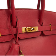 Picture of Hermes Tote Birkin 35 in Rouge Casaque, Epsom Leather
