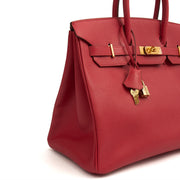 Picture of Hermes Tote Birkin 35 in Rouge Casaque, Epsom Leather