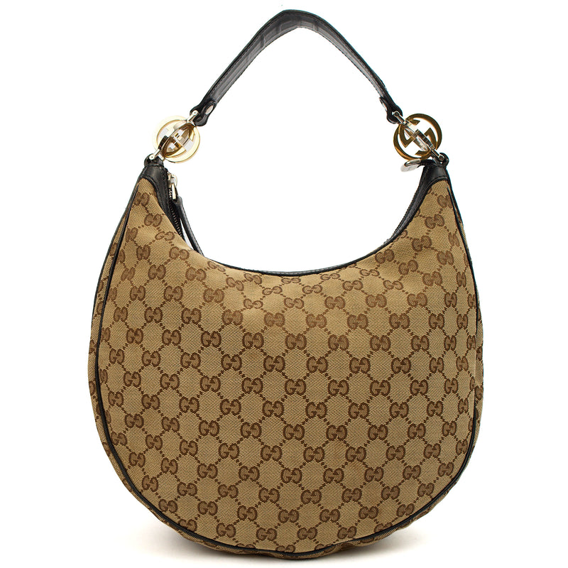 Picture of Gucci Shoulder Bag Twins GG Hobo in Neutral, GG Canvas
