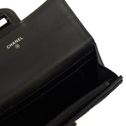 Picture of Chanel Purse Flap Wallet in Black, Crinkled Calfskin Leather