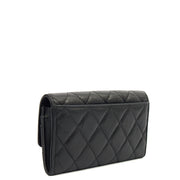 Picture of Chanel Purse Flap Wallet in Black, Crinkled Calfskin Leather