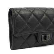 Picture of Chanel Purse Flap Wallet in Black, Crinkled Calfskin Leather