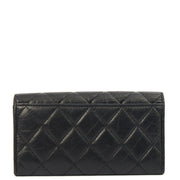 Picture of Chanel Purse Flap Wallet in Black, Crinkled Calfskin Leather