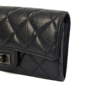 Picture of Chanel Purse Flap Wallet in Black, Crinkled Calfskin Leather