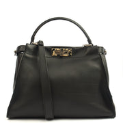 Picture of Fendi Top Handle Peekaboo - Medium in Black, Leather