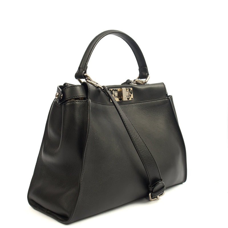 Picture of Fendi Top Handle Peekaboo - Medium in Black, Leather
