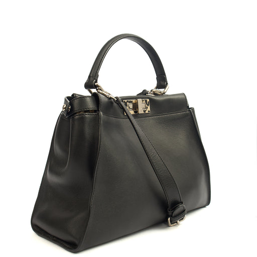 Picture of Fendi Top Handle Peekaboo - Medium in Black, Leather