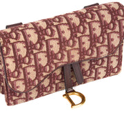 Picture of Christian Dior Mini Bag Saddle Belt Pouch in Burgundy, Oblique Jacquard Canvas