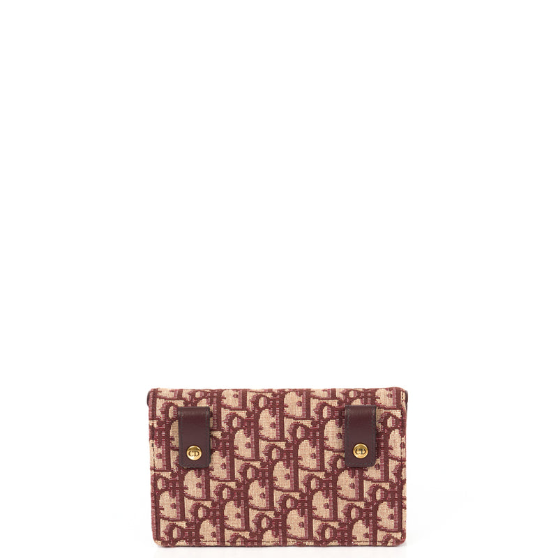 Picture of Christian Dior Mini Bag Saddle Belt Pouch in Burgundy, Oblique Jacquard Canvas