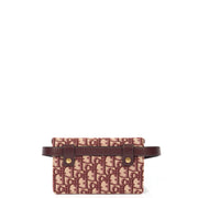 Picture of Christian Dior Mini Bag Saddle Belt Pouch in Burgundy, Oblique Jacquard Canvas