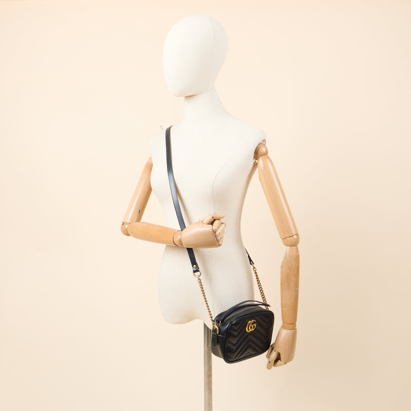 Picture of Gucci Cross Body Marmont Shoulder Bag - Mini in Black, Leather