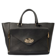 Picture of Mulberry Tote Willow - Large in Black, Calfskin Leather