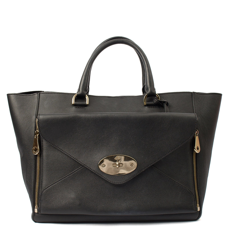 Picture of Mulberry Tote Willow - Large in Black, Calfskin Leather
