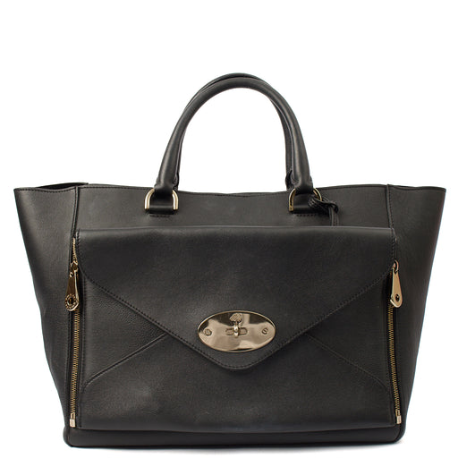 Picture of Mulberry Tote Willow - Large in Black, Calfskin Leather
