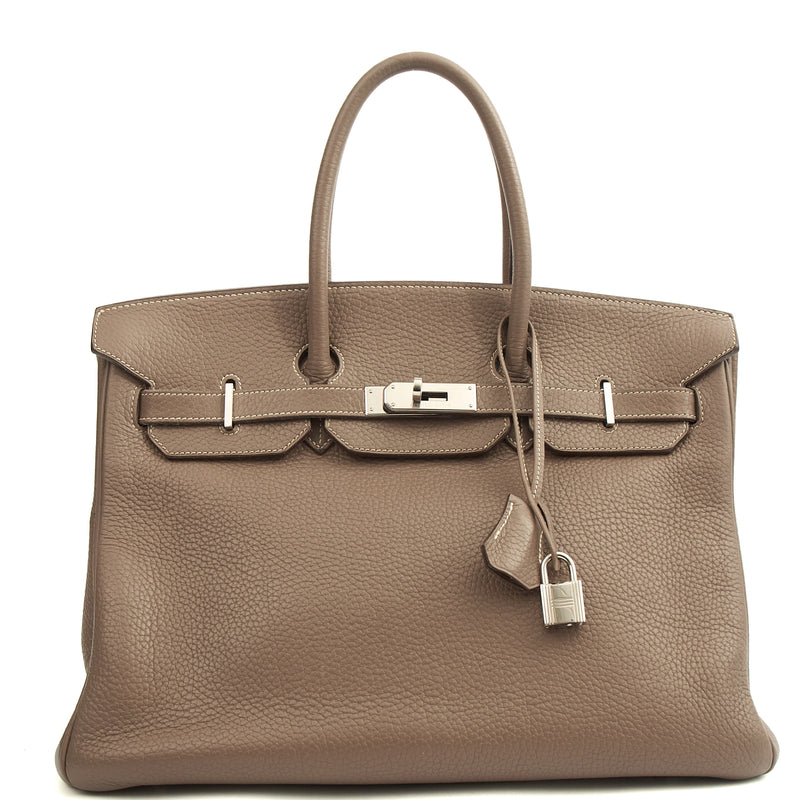 Picture of Hermes Tote Birkin 35 in Etoupe, Togo Leather