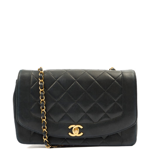 Picture of Chanel Cross Body Diana - Medium in Black, Lambskin Leather