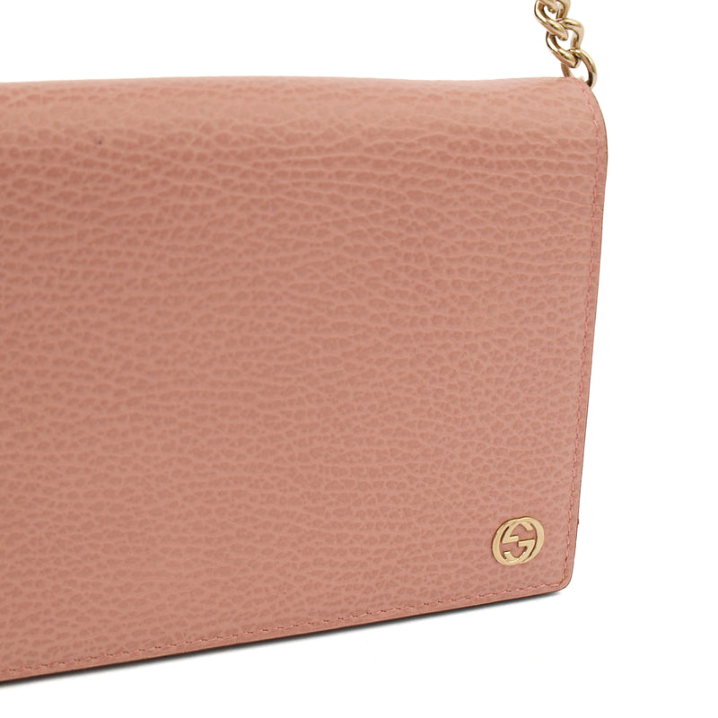 Picture of Gucci Cross Body Signature Wallet on Chain in Pink, Leather